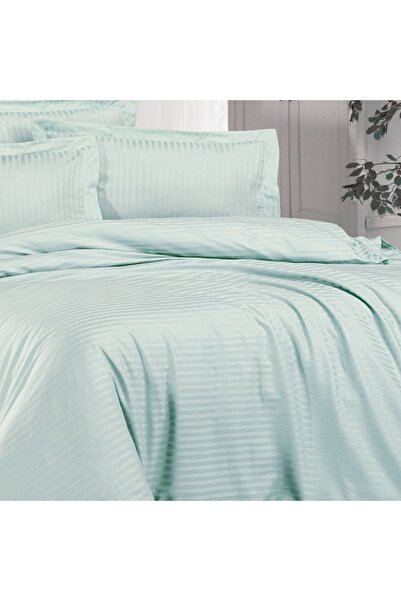 In House Kufic | 3 Pieces Striped Comforter Set - King - 260x240 cm - Light Green