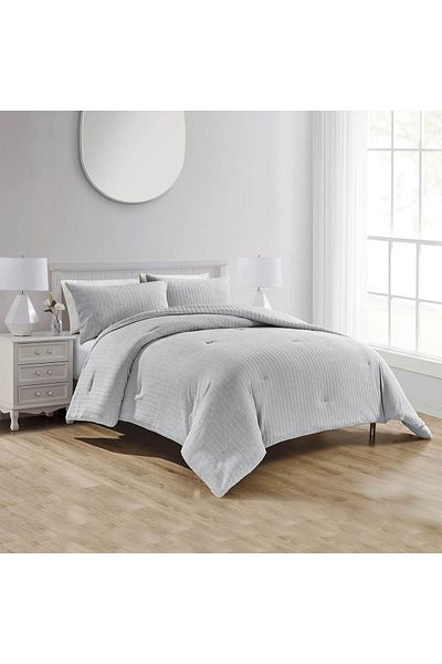 In House Naya | 3 Pieces Winter Comforter Set - King - 260x240 cm - Light Grey