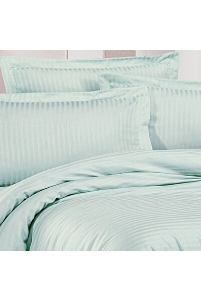 In House Kufic | 3 Pieces Striped Comforter Set - King - 260x240 cm - Light Green