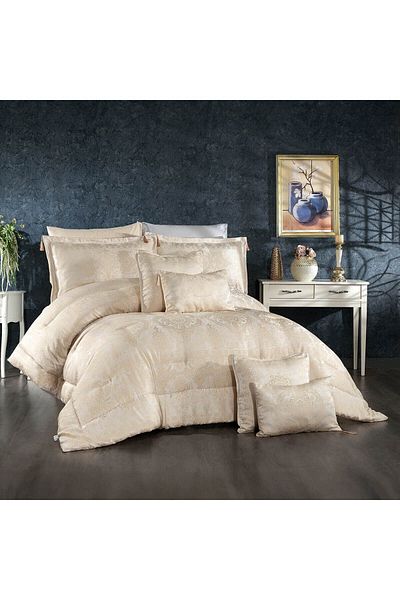 In House Vittoria | 10 Pieces Copland Comforter Set - King - 260x240 cm - 301 - Ivory