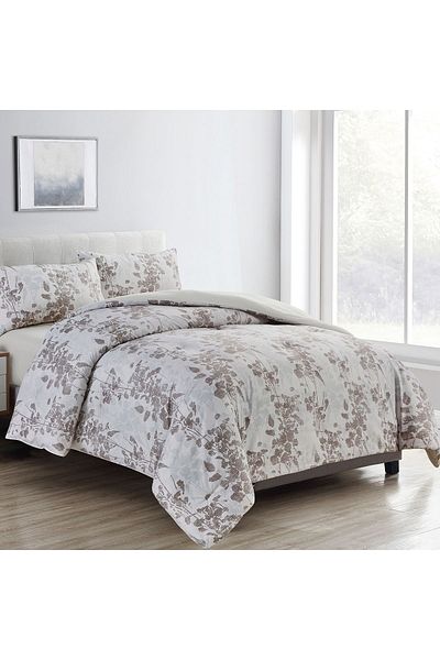 In House Marius | 4 Pieces Summer Comforter Set - King - 260x240 cm - Ivory & Light Brown
