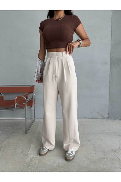 RAFINERY High Waist and Velcro Women's Palazzo Trousers - 69260-541