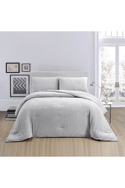 In House Naya | 3 Pieces Winter Comforter Set - King - 260x240 cm - Light Grey