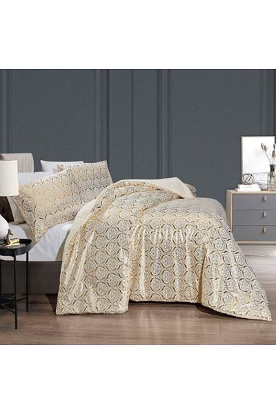 In House Paolo | 3 Pieces Comforter Set - 240x270 cm - ELEGANT PARIS - Gold