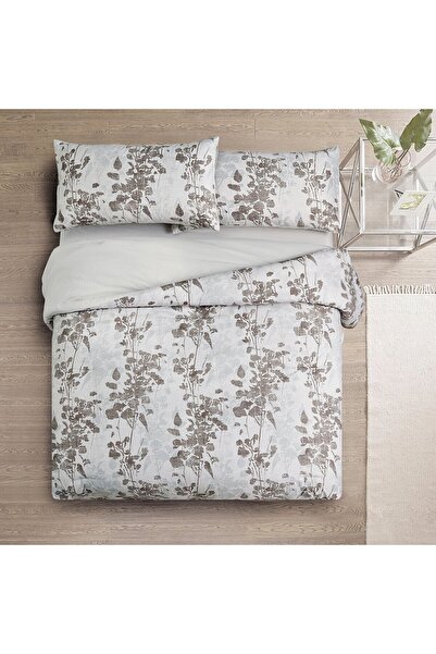 In House Marius | 4 Pieces Summer Comforter Set - King - 260x240 cm - Ivory & Light Brown