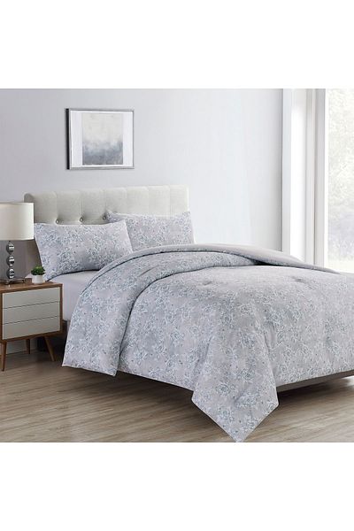In House Carmelo | 4 Pieces Summer Comforter Set - King - 260x240 cm - Light Blue