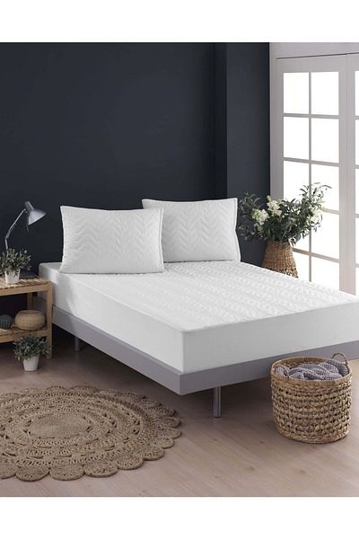 VESSİNOHOME Microfiber Quilted Mattresses Fitted Water Liquid Proof Single Double Mattress Pad Protective Sheet 11size