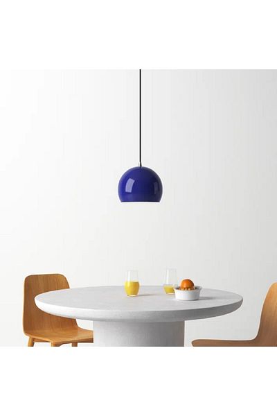 RİOLİGHT Modern Dark Blue Farmer - 1Xe27 Single Metal Pendant Lamp for Room, Kitchen, Bed Head, Chandelier Diameter:20Cm