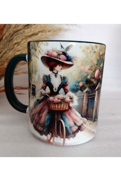 Mugs and love Vintage baskı büyük boy kupa
