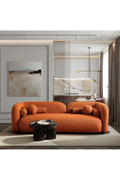 Bilgin Design Luna Koltuk Takımı 3 3 1 1 Açık Bej - Turuncu