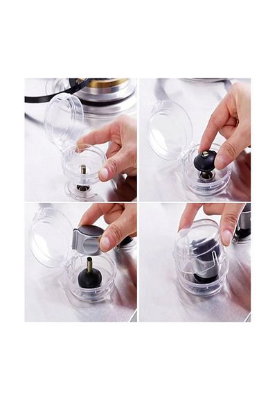 ÖzSima 2 Pieces Cooker Oven Gas Button Lock Safety Cover Anti-Oil Protective Cover