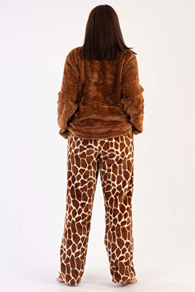 VİENETTA Welsoft Large Size Long Sleeve Women's Pajama Set with Pockets - 303071