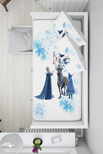 Talia Home Karlar Ülkesi Elsa Desenli 100x200 Montessori Yatak Çocuk Nevresim...
