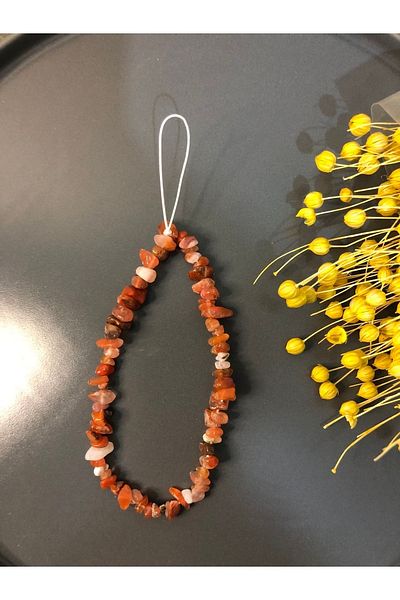 Stoneday Natural Broken Stone Agate Phone Charm Strap - Ip