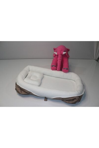 Nisababy Nisa Baby Tasarım Uyku Fili Oyun Arkadaşı Ve Cantalı Reflü Yatağı Pembe