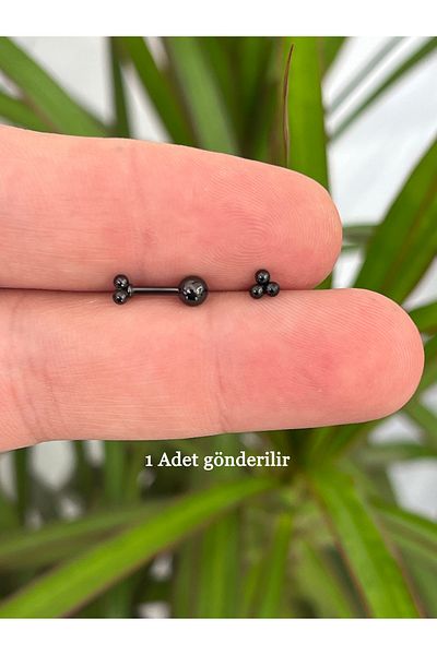 Karınca Piercing الأذن الفولاذية المسطحة الغضروف اللولبي - حلق ثقب الزنمة، ثلاث كرات خالية من الحساسية