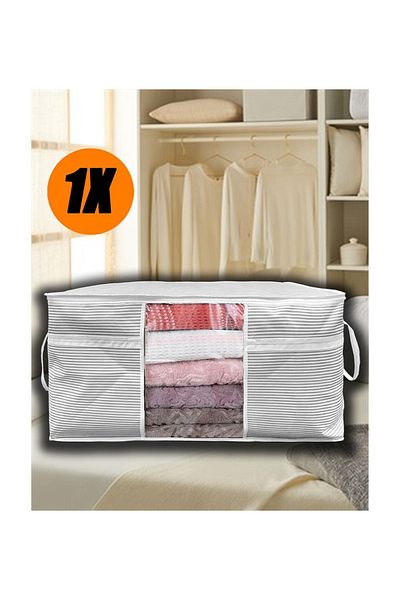 HERFİE 1x Windowed Clothes Quilt Pillow Storage Base Organizer Storage Large (1 piece)