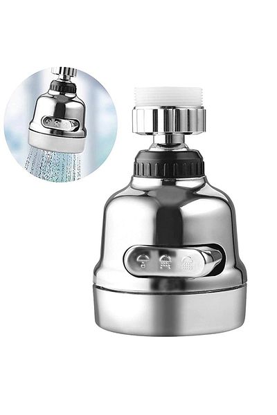 KUSTAR Economical Pivoting Head Chrome 3 Function Faucet Head