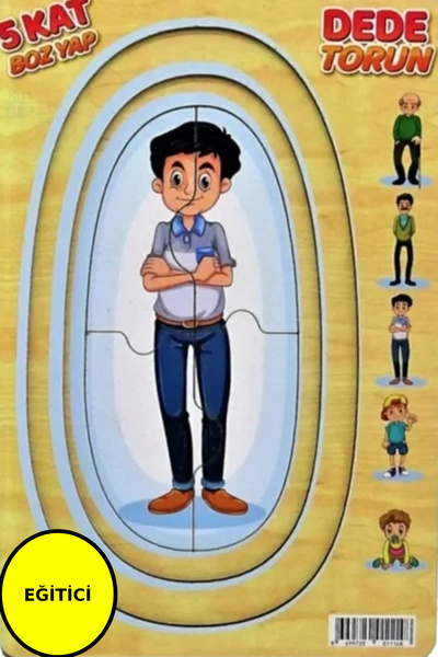 Open Toys Kat Kat Dede Torun Puzzle 5 Kat (Ahşap Yap Boz) Oyuncak