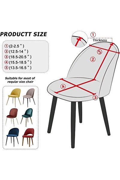 Bemrax Oval, Yıkanabilir, İpek görünümlü Kadife Sandalye Kılıfı - Aparatlı