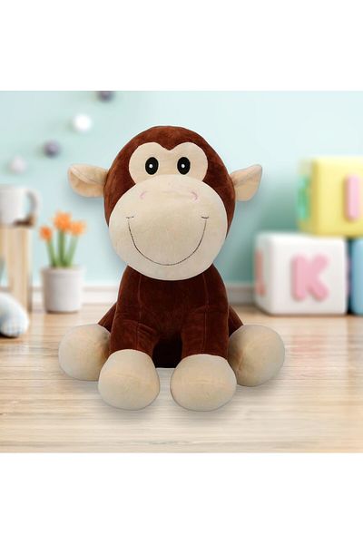 Sunman Puffy Friends Monkey - Cute Play and Sleep Backward Monkey 35x30 CM