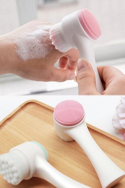 HERFİE Makeup Removal and Facial Cleanser Care Double Sided Facial Cleansing Brush and Silicone Pore Tool