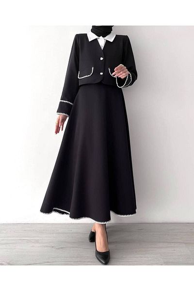 ELİSA Embroidery Detailed Jacket Skirt Set