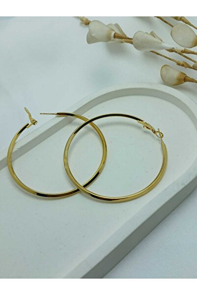 staınless steel ÇELİK BÜYÜK BOY GOLD RENK HALKA KÜPE