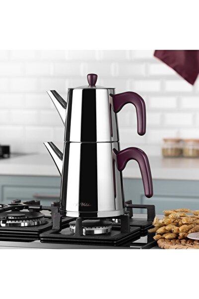 Aryıldız Viole Purple Büyük Çaydanlık Takımı