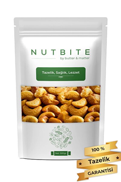 NUTBITE Kavrulmuş Kaju 500gr - Yağlı & Tuzlu - Taptaze Yeni Mahsül - Atıştırm...