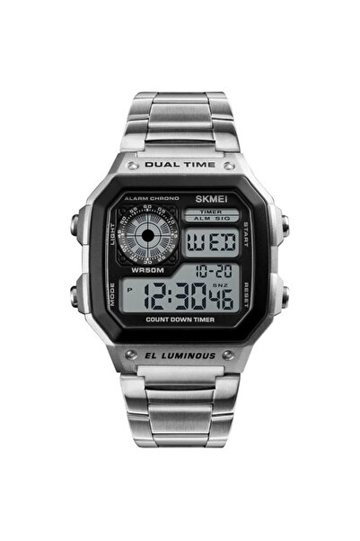 Skmei Stylish Design Lightweight Men's Wrist Watch Waterproof Metal Cord Silv...