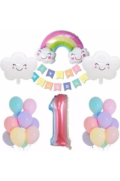 Mini Parti Rainbow Cloud Concept - Birthday Mini Party Store Celebration Set