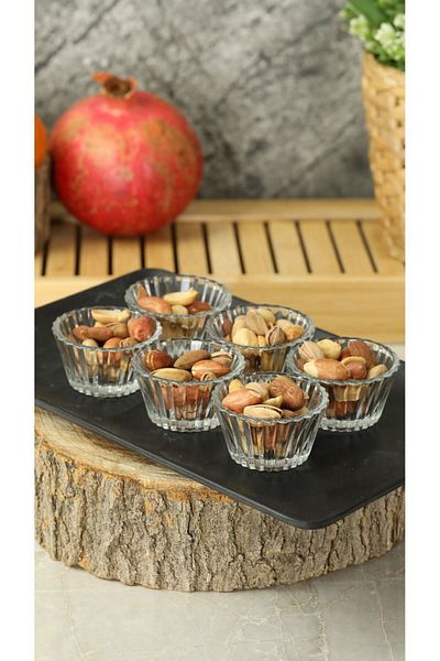 Melance 6 Pieces Turkish Delight Bowl Mini Glass Bowl Sauce Bowl Food Bowl