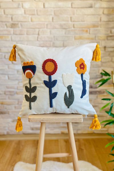 SWITA Husă de pernă cu design special decorativ unic brodat cu pumn
