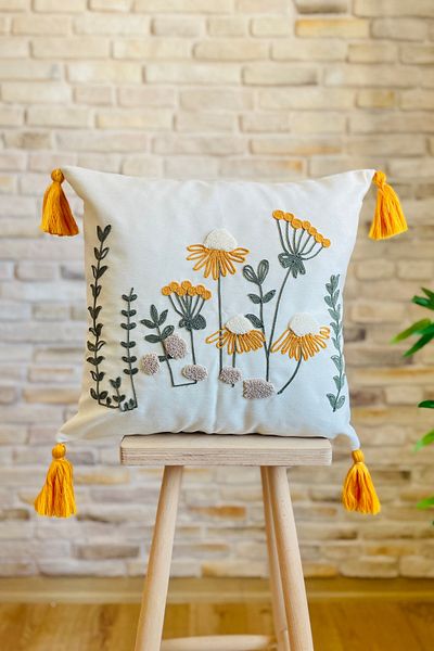 SWITA Home Design - 4-Piece Combination Punch Embroidered Throw Pillow Cover Set