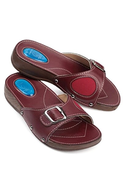 Comfort Style Women's Burgundy Orthopedic Hallux and Heel Spur Slippers Bone Protrusion Slippers