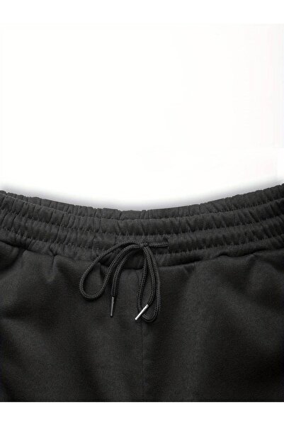 Hunors Sportswear & Company Siyah Erkek 2li Paris Baskılı Kapşonlu Hırka Siyah Lastik Paçalı Eşofman Takımı