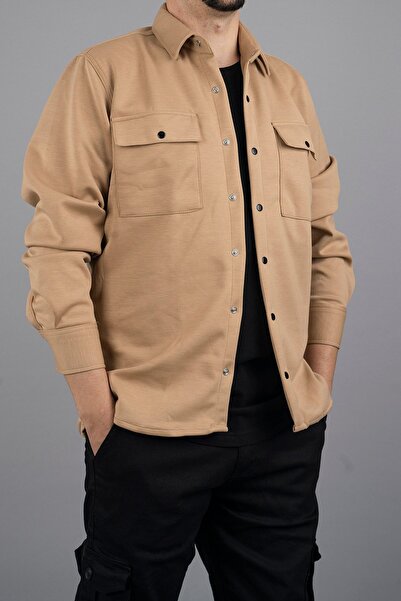 bombe Ανδρικό πουκάμισο Slim Fit Μπεζ