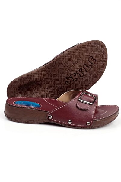 Comfort Style Women's Burgundy Orthopedic Hallux and Heel Spur Slippers Bone Protrusion Slippers