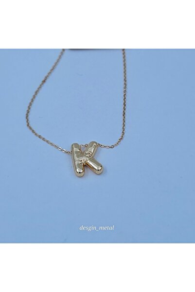 CAM Kadın koly Balon harfi  ince zincir kolyesi gold ve gümüş renki