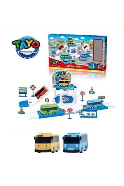 Brother Toys Giant Size Slide Tayo Car Parking Set 2 Buses 44 Cm.