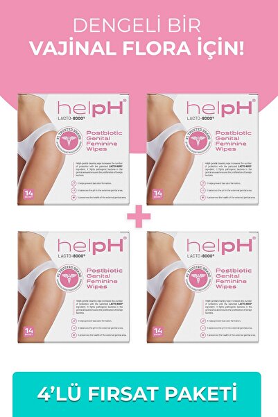 HelpH Intim Temizleme Mendili 4'lü FIRSAT PAKETİ