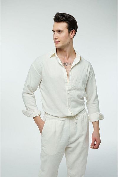 Quagga Men's Summer Suit - Stylish Cotton Linen Shirt and Trousers