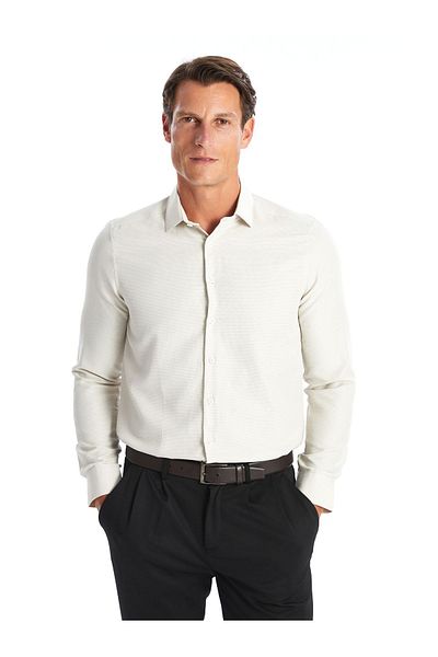 LC Waikiki Ανδρικό πουκάμισο Gabardine με καρό σχέδιο Slim Fit - Μακρυμάνικο