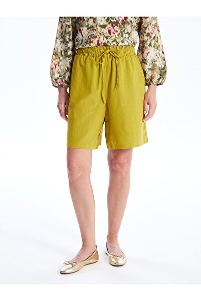 LC Waikiki Dámské šortky ze směsi lnu s elastickým pasem