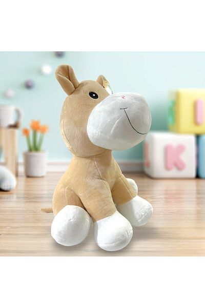 Sunman Puffy Friends Hippopotamus - 35x30 cm Cute Play and Sleep Companion