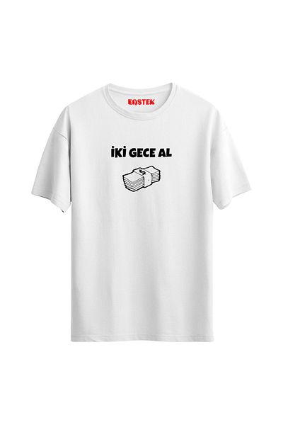 Açık Garaj Unisex "Take Two Nights" Series Printed T-Shirt