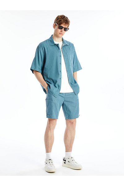 LC Waikiki Cămașă Jeans pentru bărbați - Croială confortabilă, mânecă scurtă