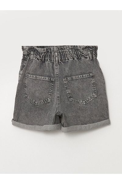 LC Waikiki Women's Elastic Waist Straight Jean Shorts