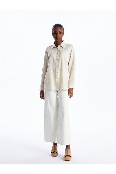 LC Waikiki Plain Long Sleeve Oversize Women's Shirt